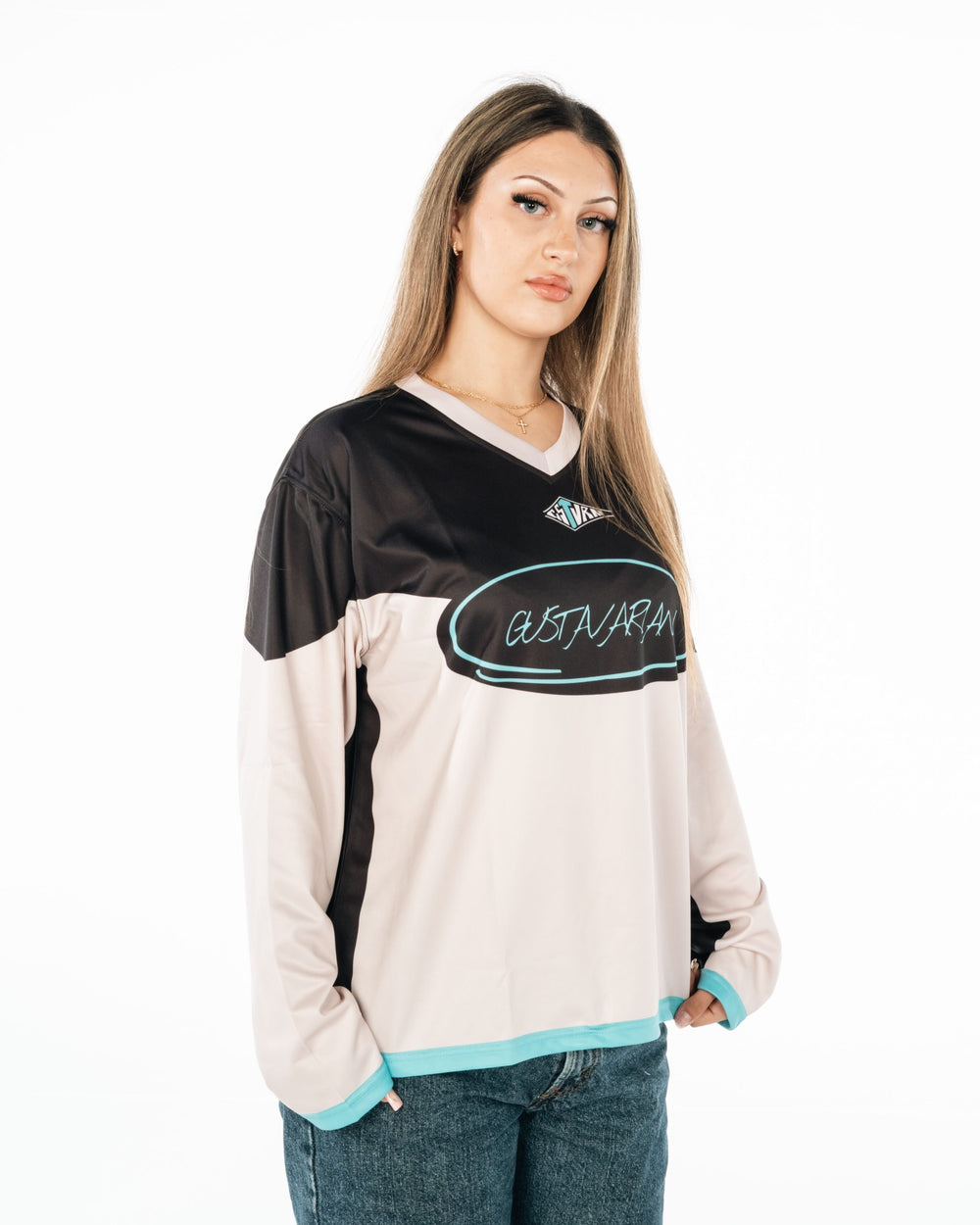 GSTVRN 74 Hockey Jersey Champagne Pink & Black