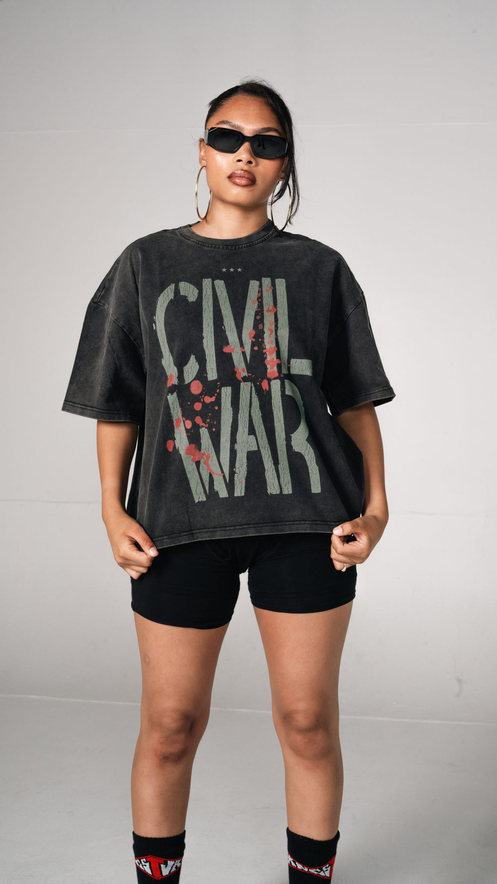 GSTVRN Acid Wash Black Civil War T-shirt
