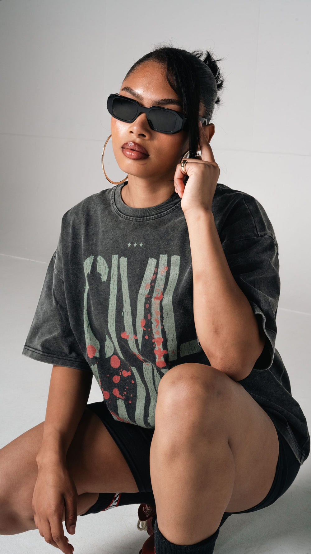 GSTVRN Acid Wash Black Civil War T-shirt
