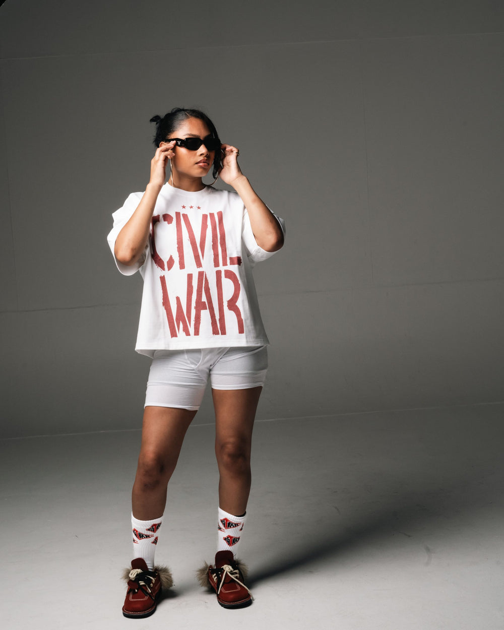GSTVRN Unisex White Civil War T-shirt