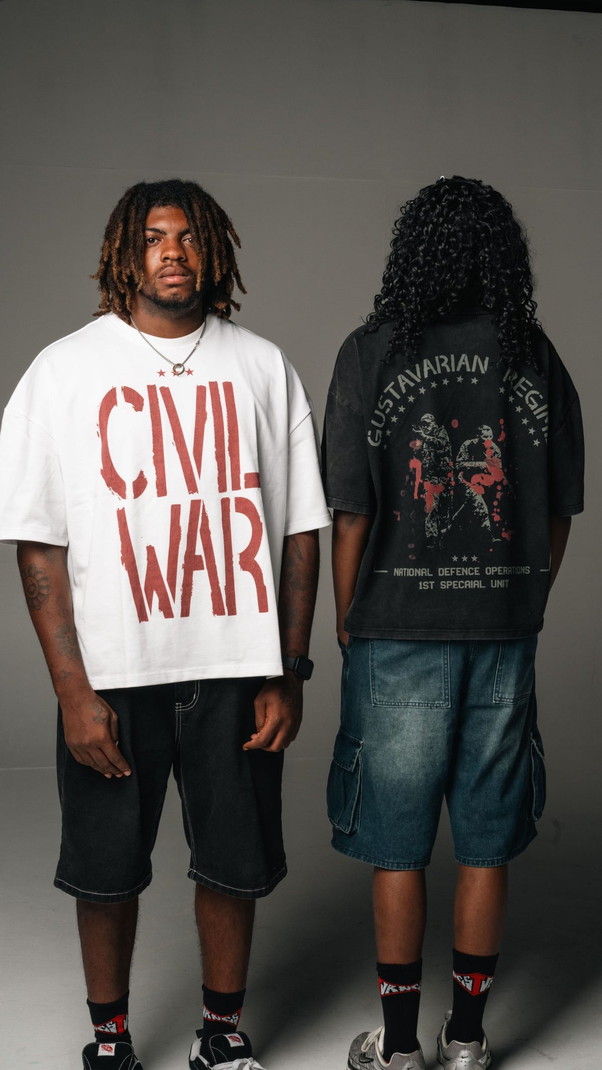 GSTVRN Acid Wash Black Civil War T-shirt