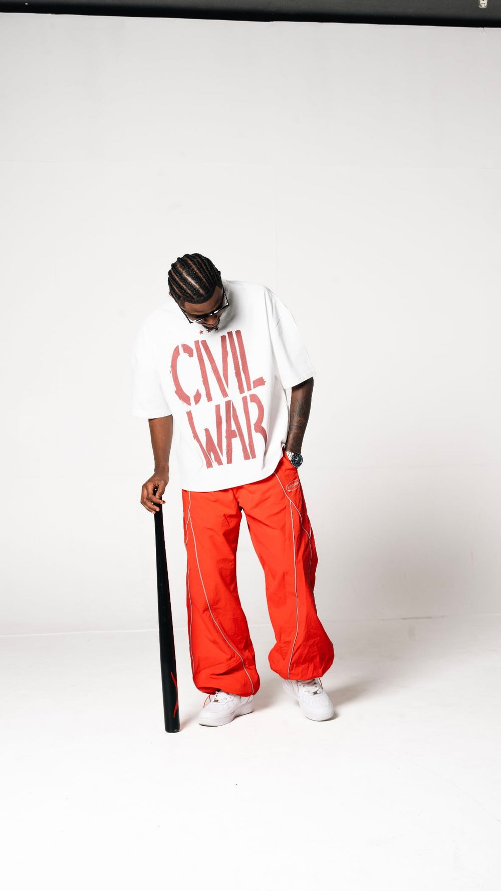 GSTVRN Acid Wash Black Civil War T-shirt